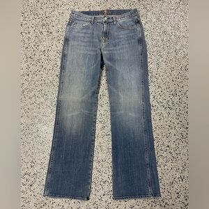 7 For All Mankind Blue Straight Denim with Gradient Fade